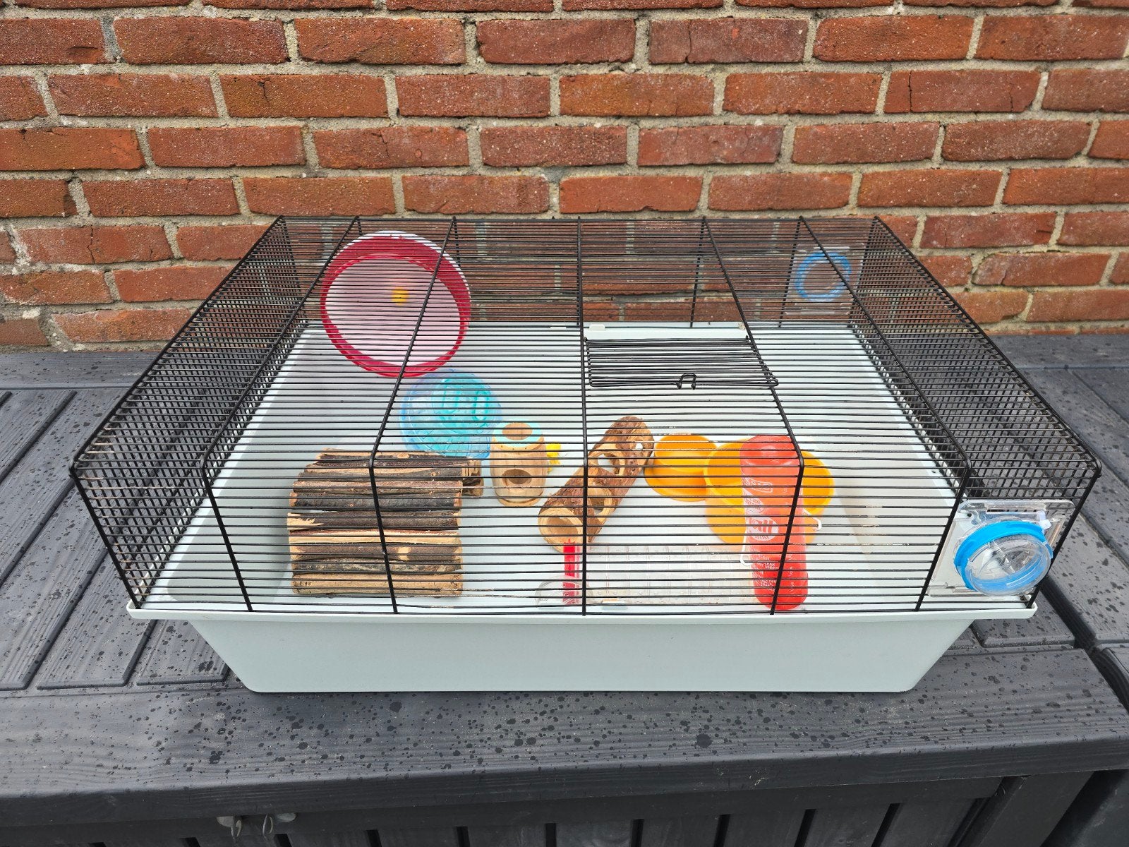 Hamsterkooi met diverse spullen te koop, Dieren en Toebehoren, Kooi, Minder dan 75 cm, Zo goed als nieuw, Ophalen
