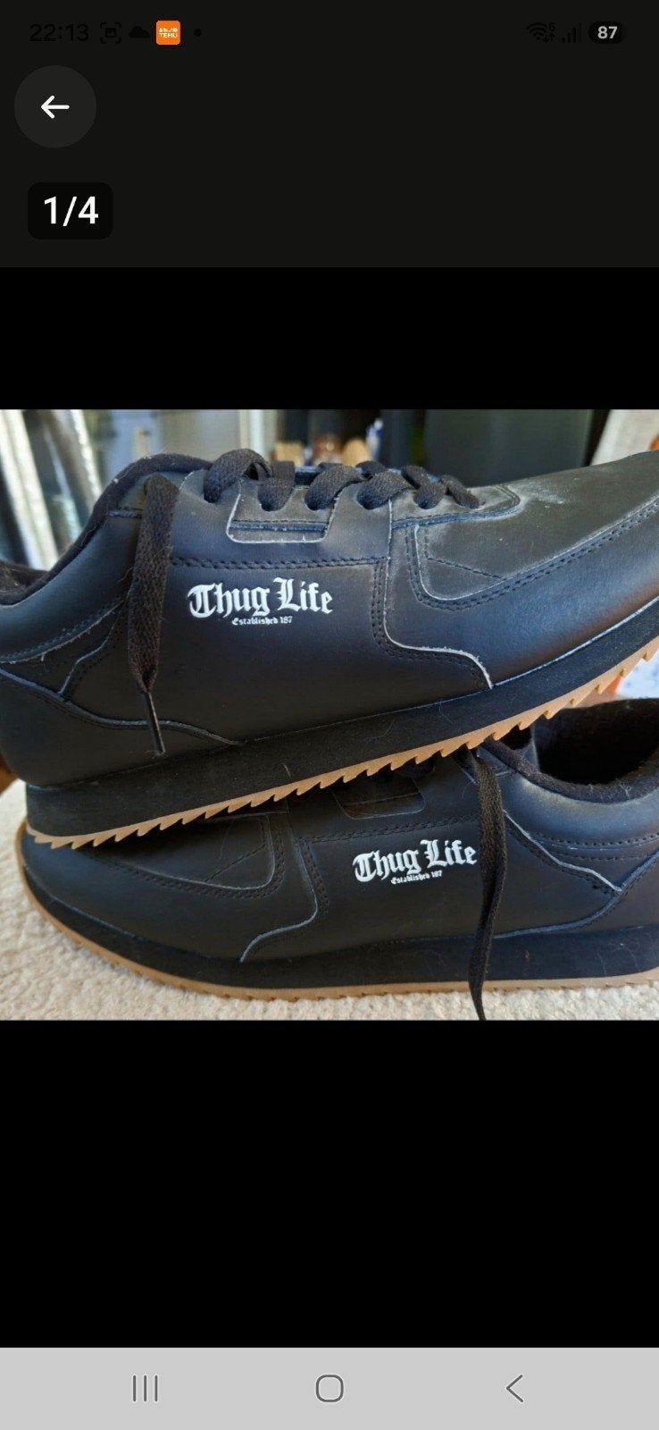 als nieuw Thug life hip/ hop sneakers., Ophalen, Zo goed als nieuw, Zwart