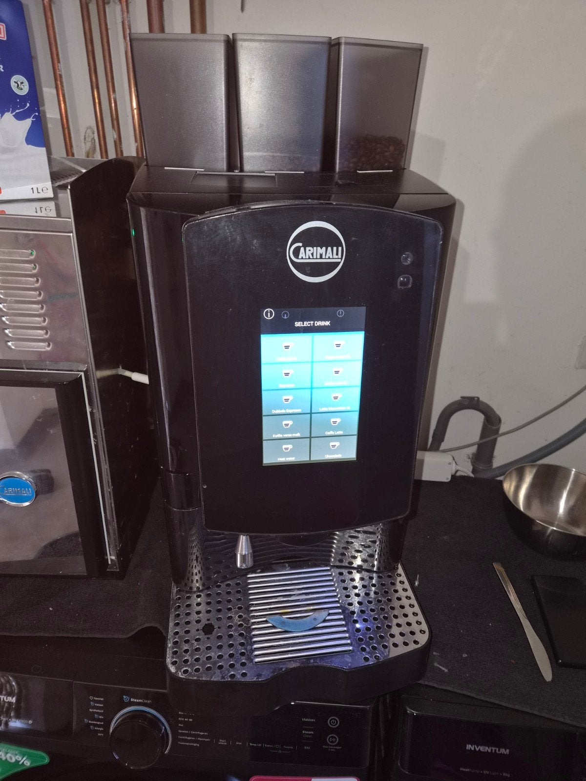 Carimali koffiemachine melkkoeler - vaste wateraansluitin, Ophalen, Gebruikt, Overige modellen, 10 kopjes of meer
