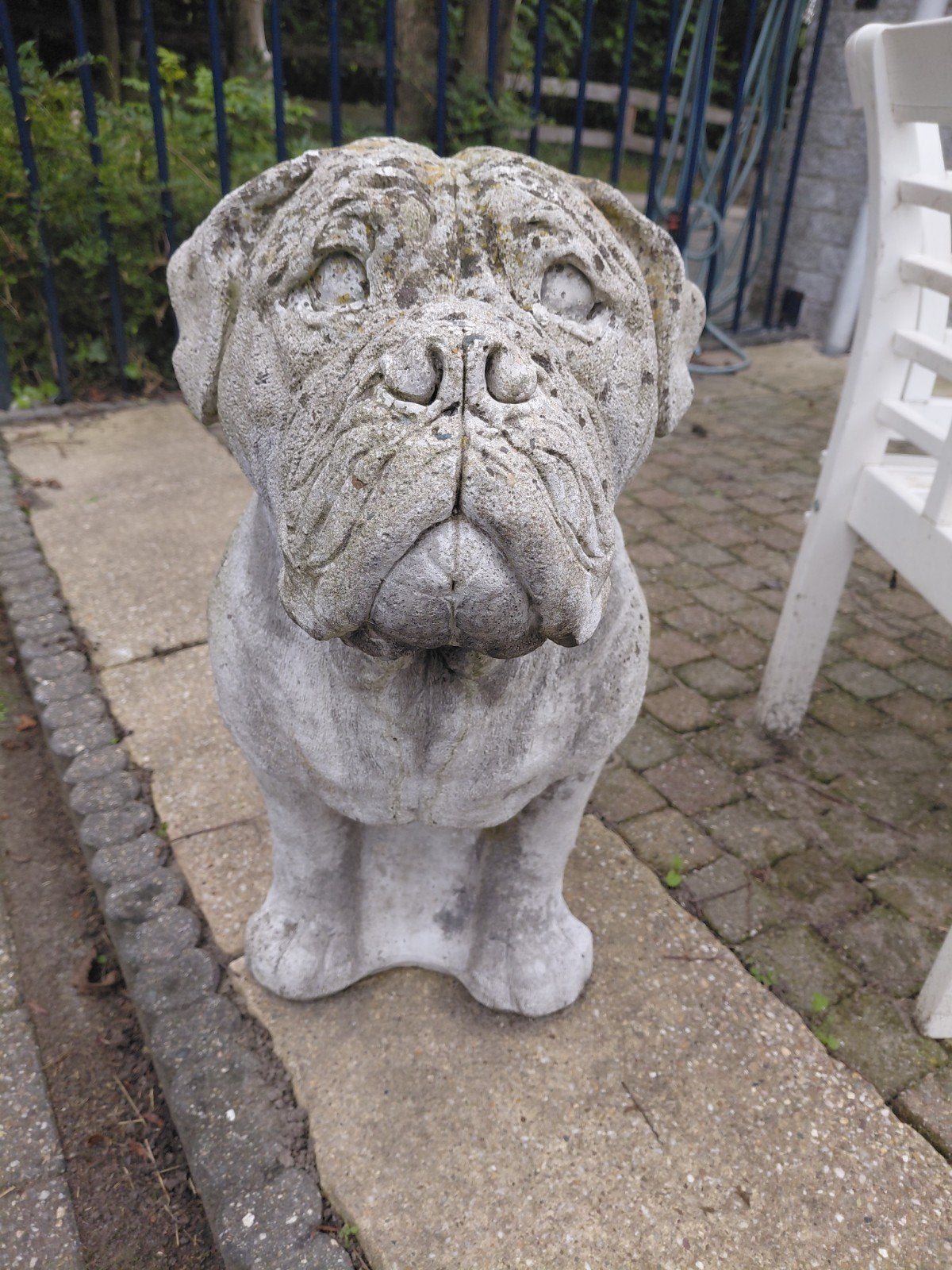 Massieve betonnen hond - Bullmastiff/Cane Corso, Ophalen, Gebruikt, Beton, Dierenbeeld