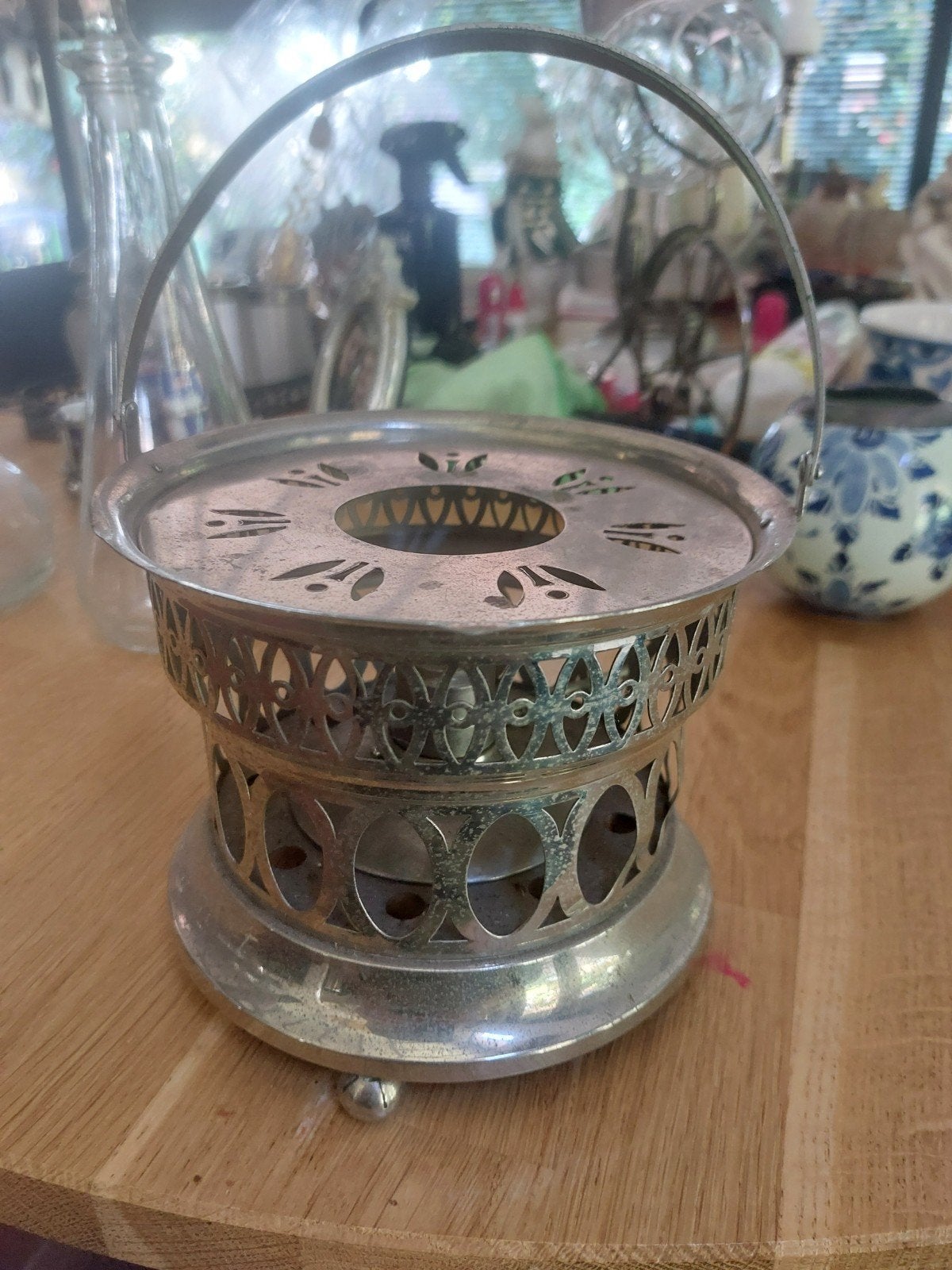 Biedermeier theelichtje, Antiek en Kunst, Curiosa en Brocante, Ophalen of Verzenden
