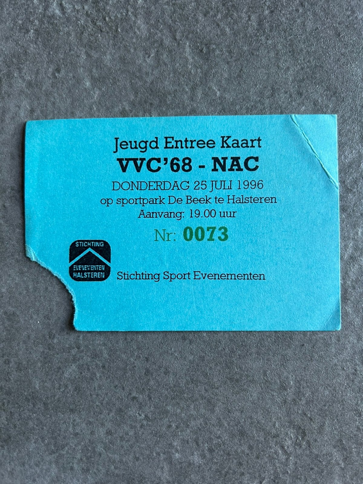 VVC’58 - NAC ticket, Verzamelen, Sportartikelen en Voetbal, Ophalen of Verzenden, NAC Breda, Overige typen