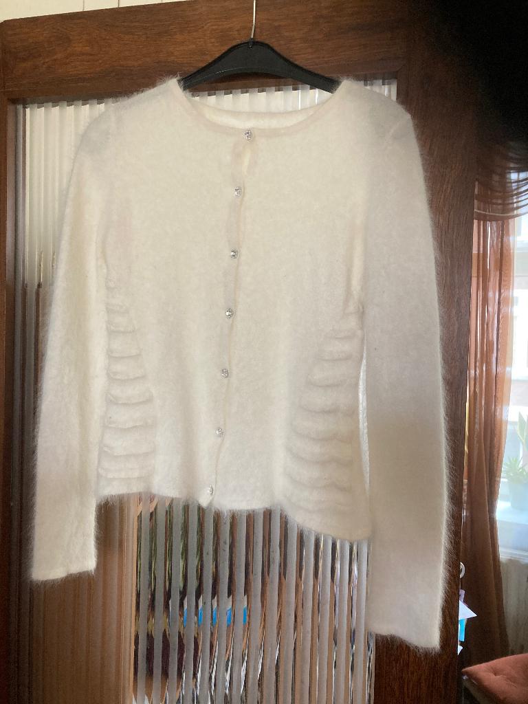 Wollen vest  mohair, Ophalen of Verzenden, Zo goed als nieuw, Maat 38/40 (M), Wit