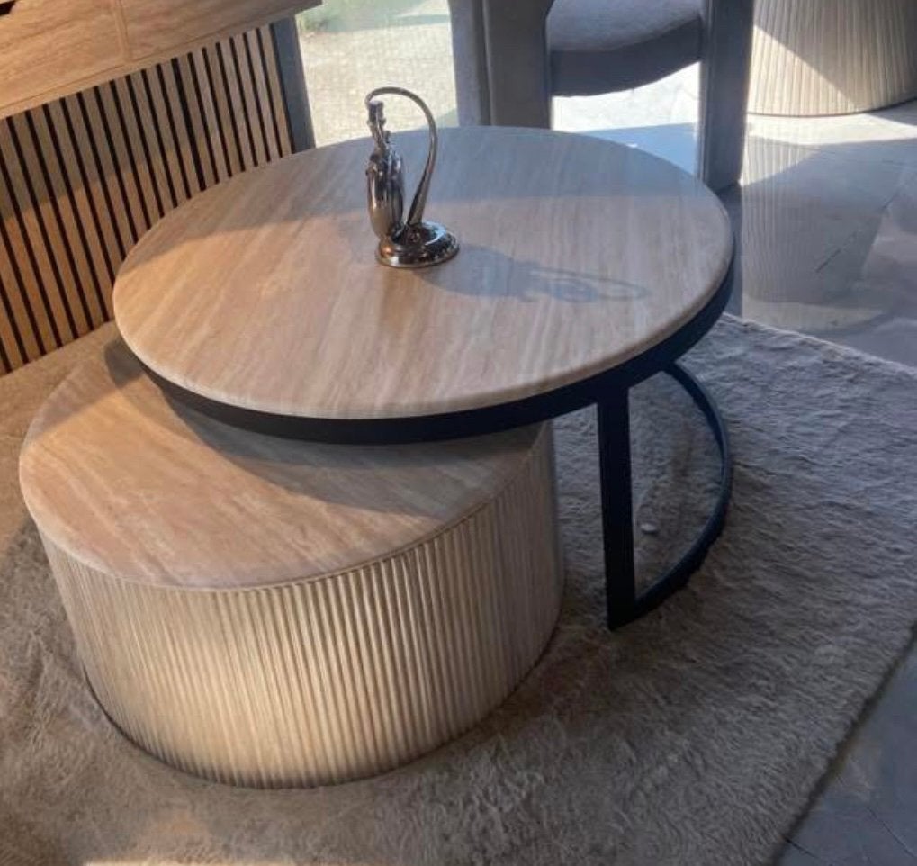 Japanned luxe salon tafel nieuw/zwaar kwaliteit, Ophalen, Zo goed als nieuw, Rond, 50 tot 100 cm