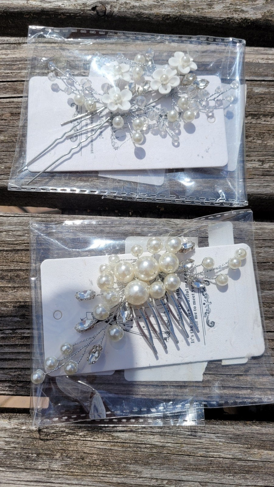 Elegante haarspelden met parels en bloemen, Onbekend, Ophalen of Verzenden, Zo goed als nieuw