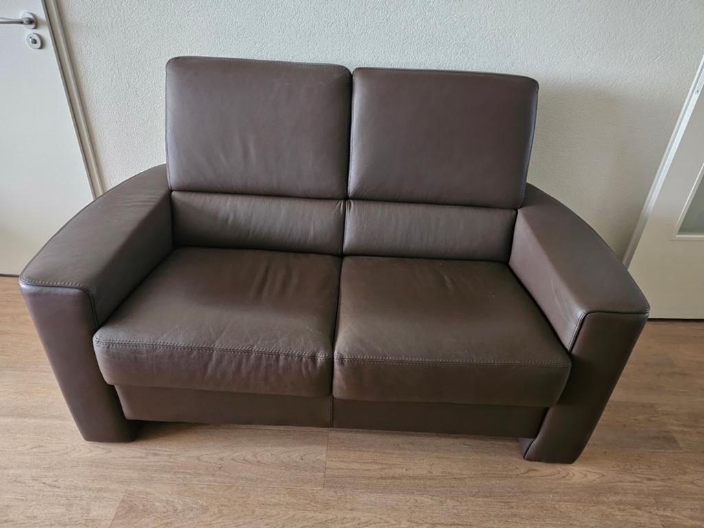 2 zits lederen bank, Huis en Inrichting, Banken | Bankstellen, Ophalen, 150 tot 200 cm, Tweepersoons, 75 tot 100 cm