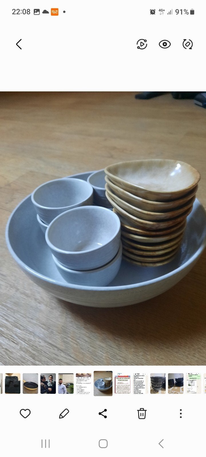 Aardewerk schalen en bordjes set, Ophalen, Gebruikt, Schaal of Schalen, Modern
