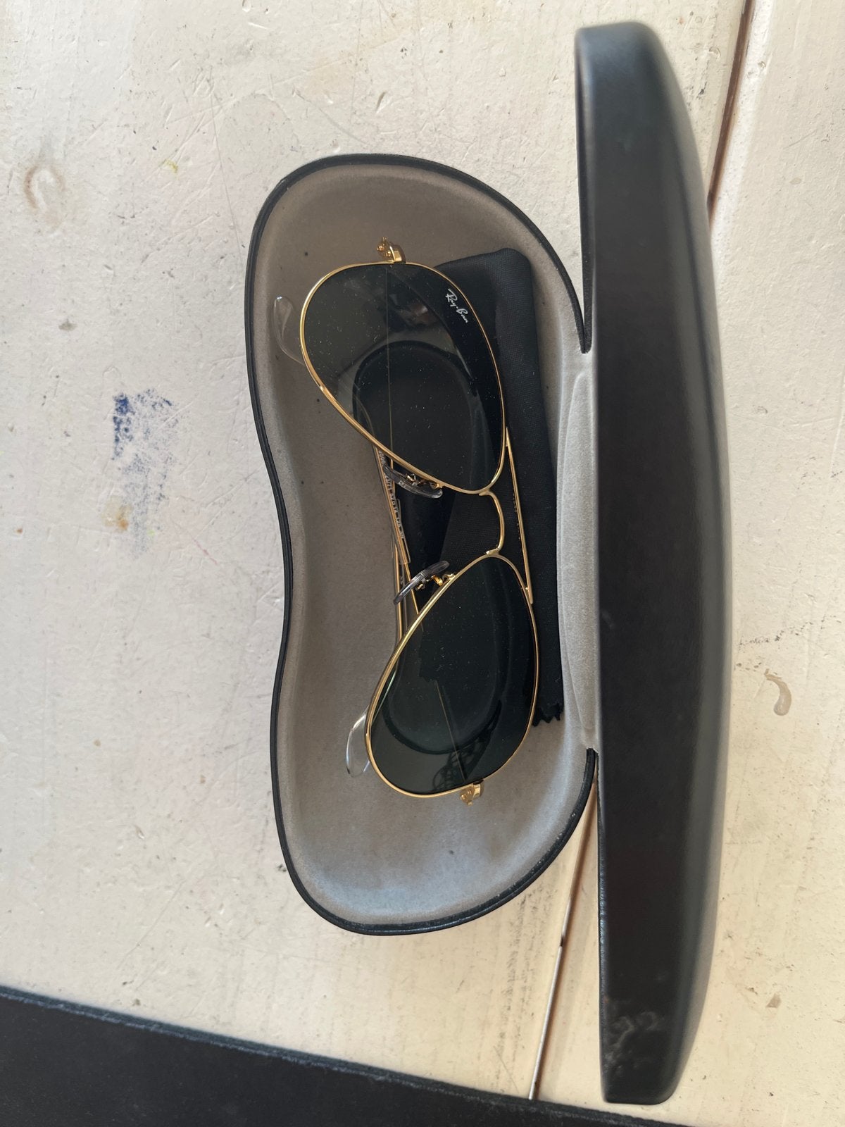Ray-Ban Aviator Kinderzonnebril - Goud/Zwart, Zonnebril, Zwart, Ophalen of Verzenden, Zo goed als nieuw