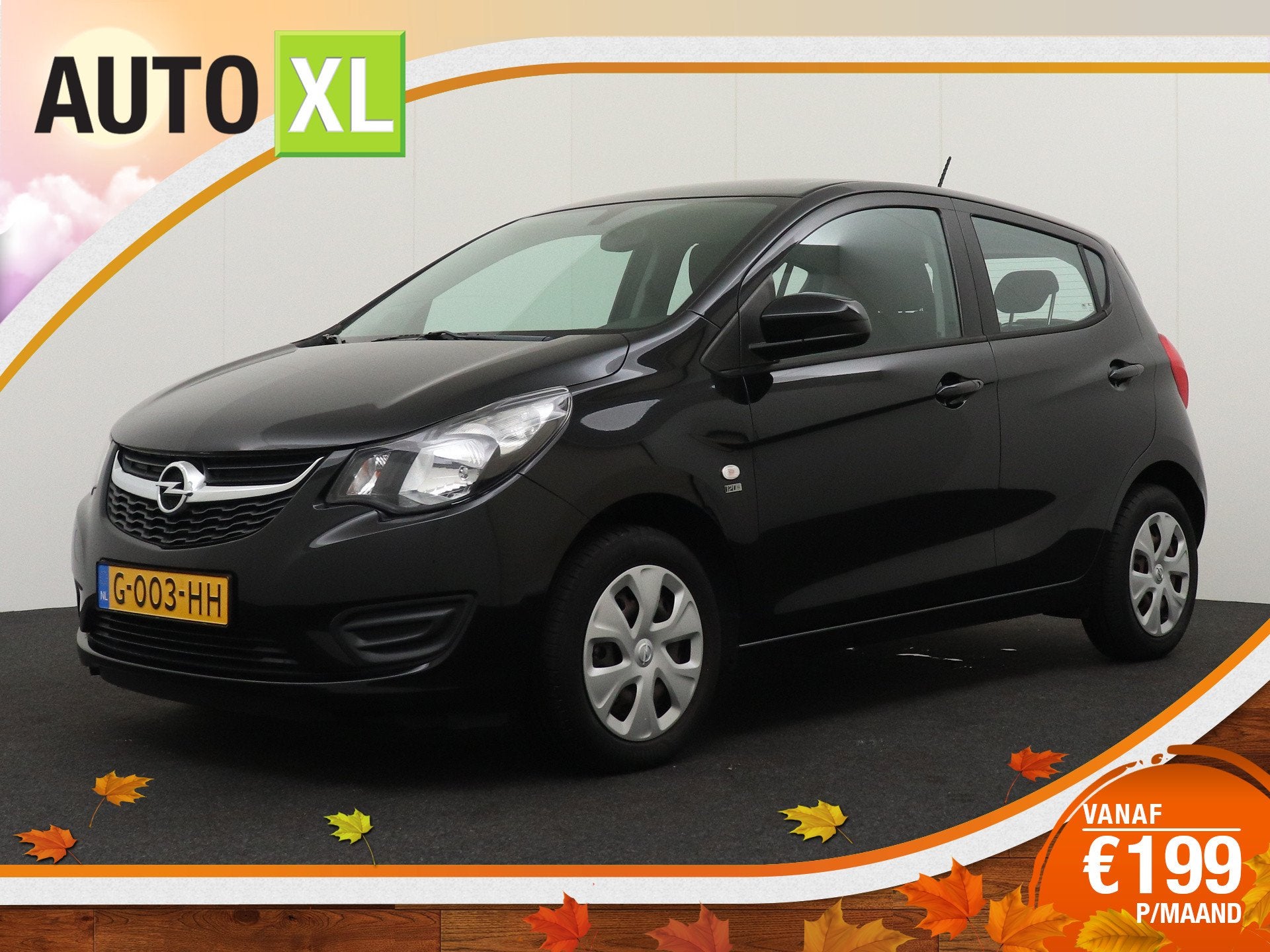 Opel KARL 1.0 120 Jaar Edition Airco Bluetooth Cruise, Stof, Gebruikt, Zwart, Origineel Nederlands