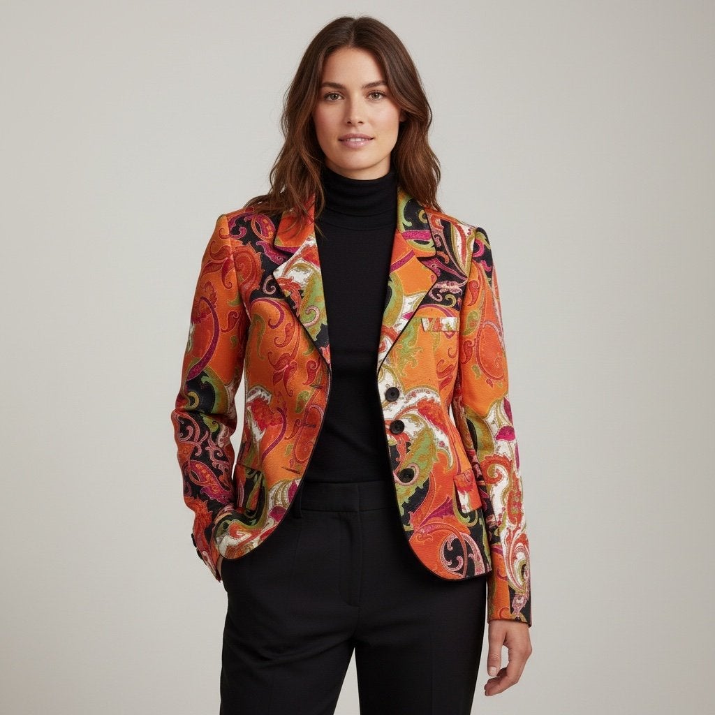 Mooi fleurig jasje met paisley print, Meerkleurig, Maat 42/44 (L), Ophalen of Verzenden, Zo goed als nieuw