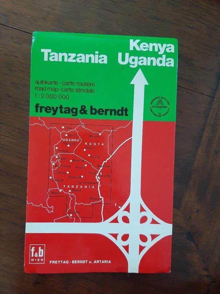 Wegenkaart Tanzania Kenya Uganda, Ophalen of Verzenden, 1800 tot 2000, Landkaart