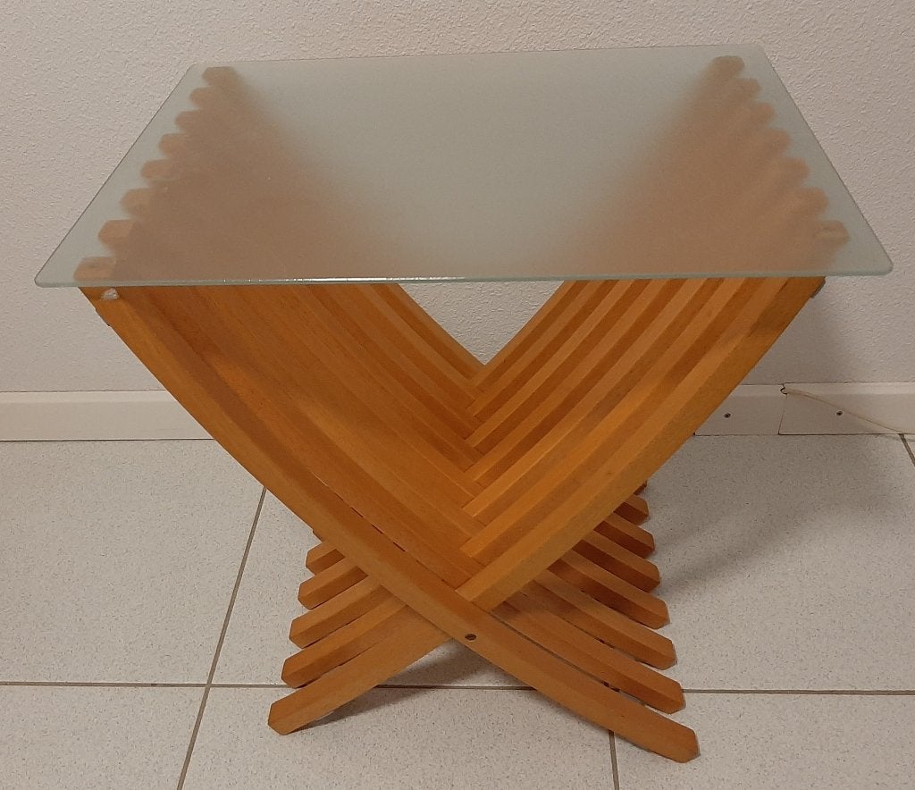 Ikea bijzettafeltje met glasplaat ( 1999 ), Minder dan 55 cm, Vierkant, Zo goed als nieuw, Ophalen