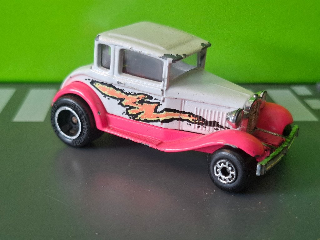 Matchbox - Ford Model A Hot Rod (wit) 1/60, Ophalen of Verzenden, Gebruikt, Auto