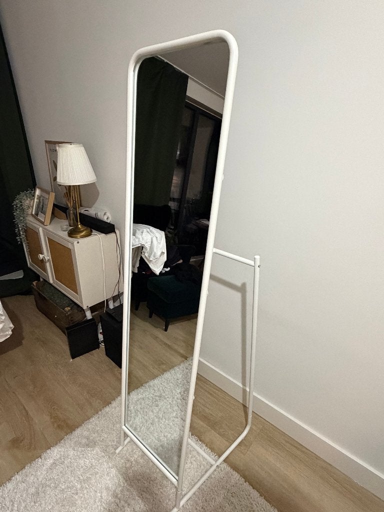 IKEA KNAPPER Staande Spiegel Wit, Ophalen, Minder dan 50 cm, Zo goed als nieuw, 150 tot 200 cm