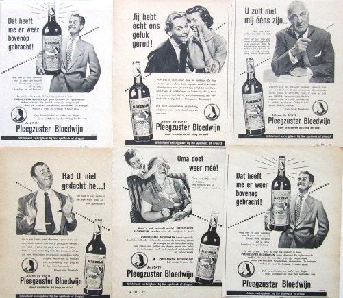 45 vintage reclames sterke dranken 1956-59 Sherry Advocaat, Verzamelen, Merken en Reclamevoorwerpen, Ophalen of Verzenden, Gebruikt