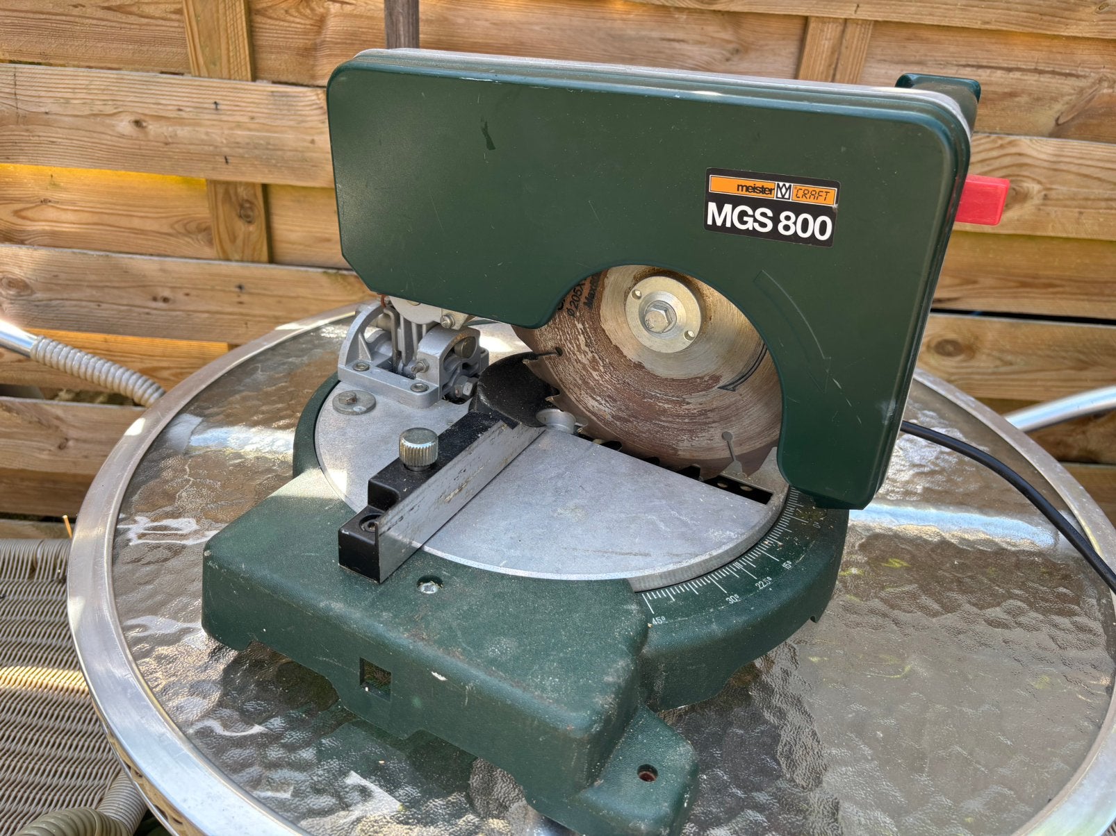 Meister Craft MGS 800 Afkortzaag, Ophalen of Verzenden, Zo goed als nieuw, Afkortzaag, 30 tot 70 mm