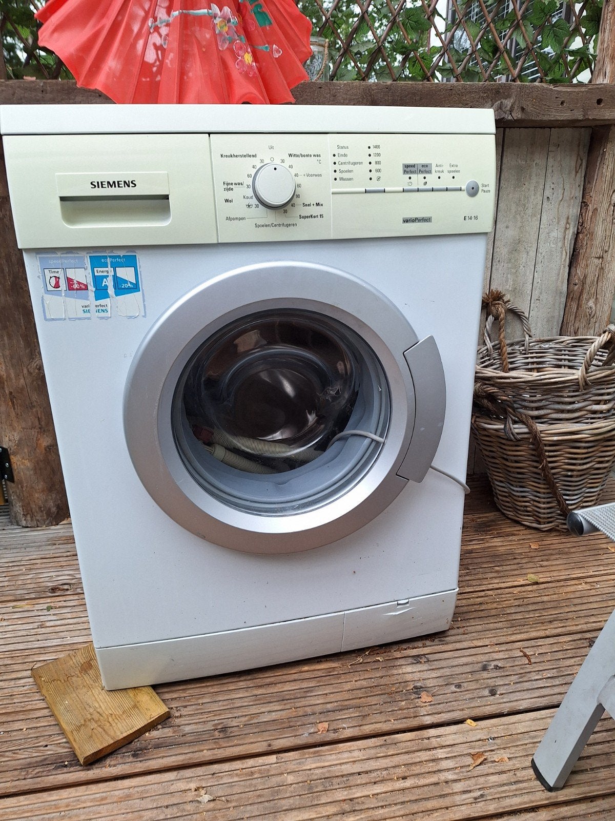 Siemens WM14E163NL Wasmachine - 7kg, 1400 toeren, Witgoed en Apparatuur, Wasmachines, Gebruikt, Ophalen of Verzenden, Voorlader