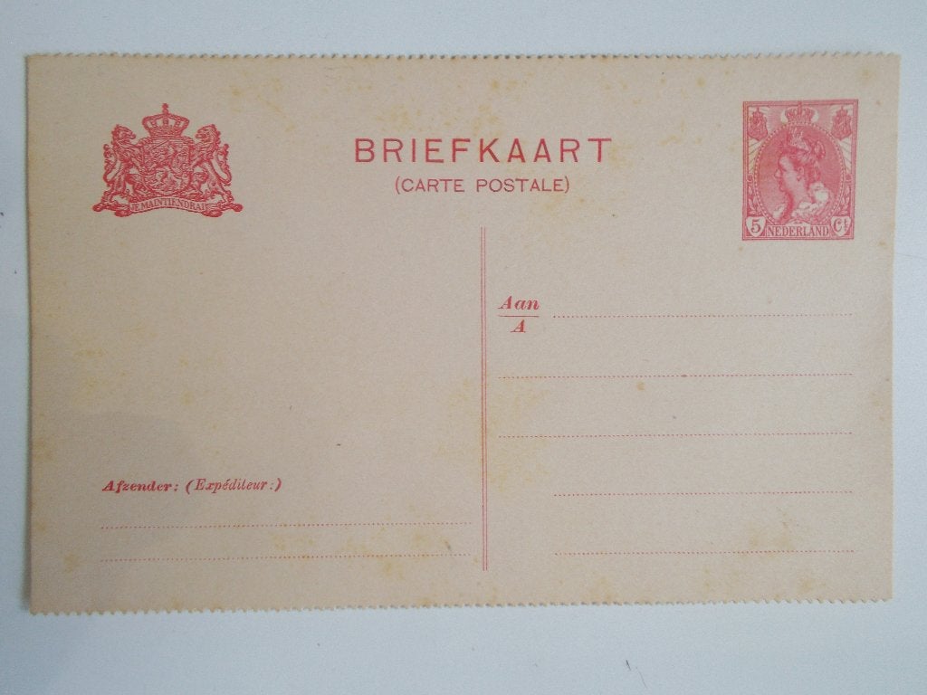 Nederland, Briefkaart 5 Cent 1914., Ophalen, Briefkaart