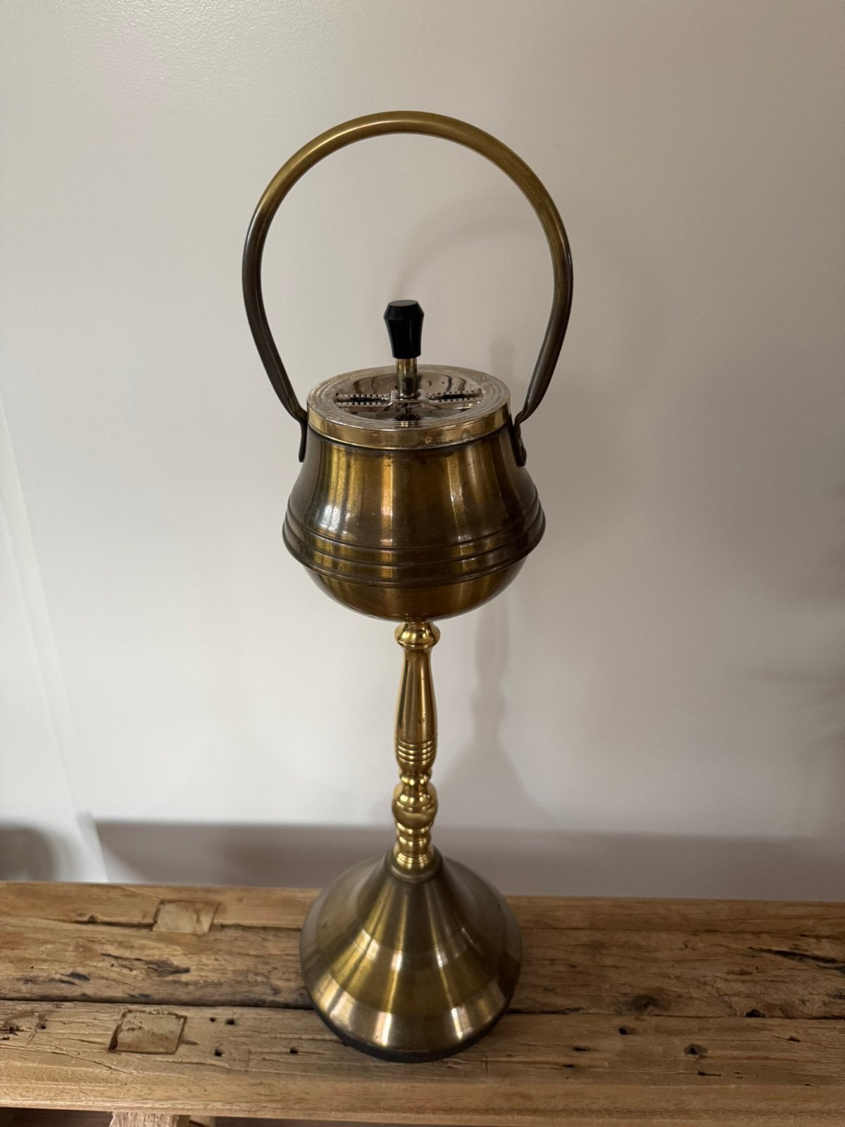 Vintage Messing Staande Asbak – Jaren 50/60, Ophalen of Verzenden, Gebruikt, Asbak