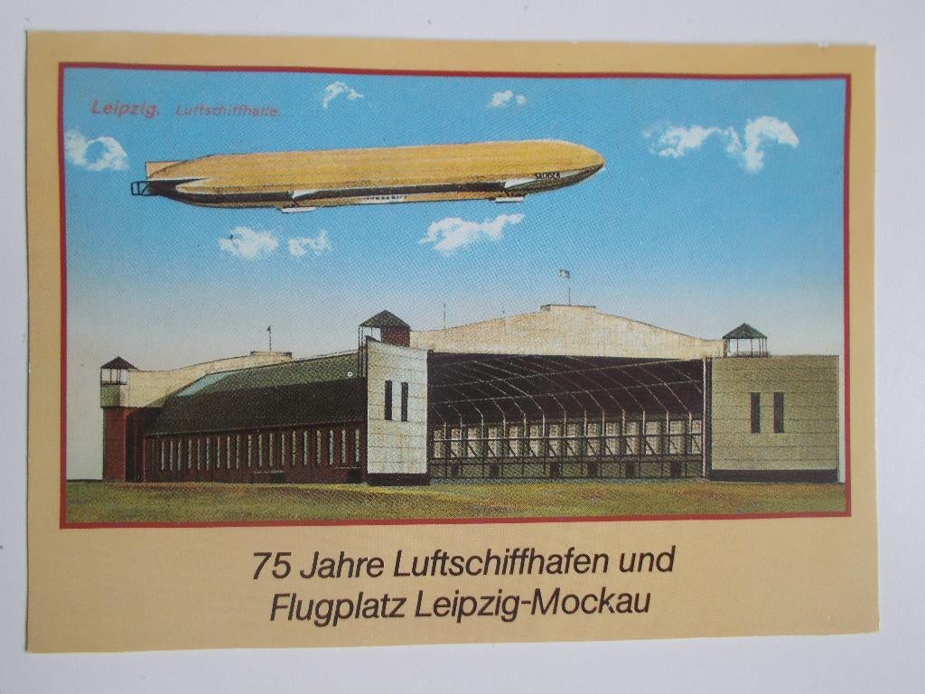 DDR, Postkaart Zeppelin-Vlucht Leipzig-Moskau 1988., Postzegels en Munten, Brieven en Enveloppen | Buitenland, Ophalen, Briefkaart