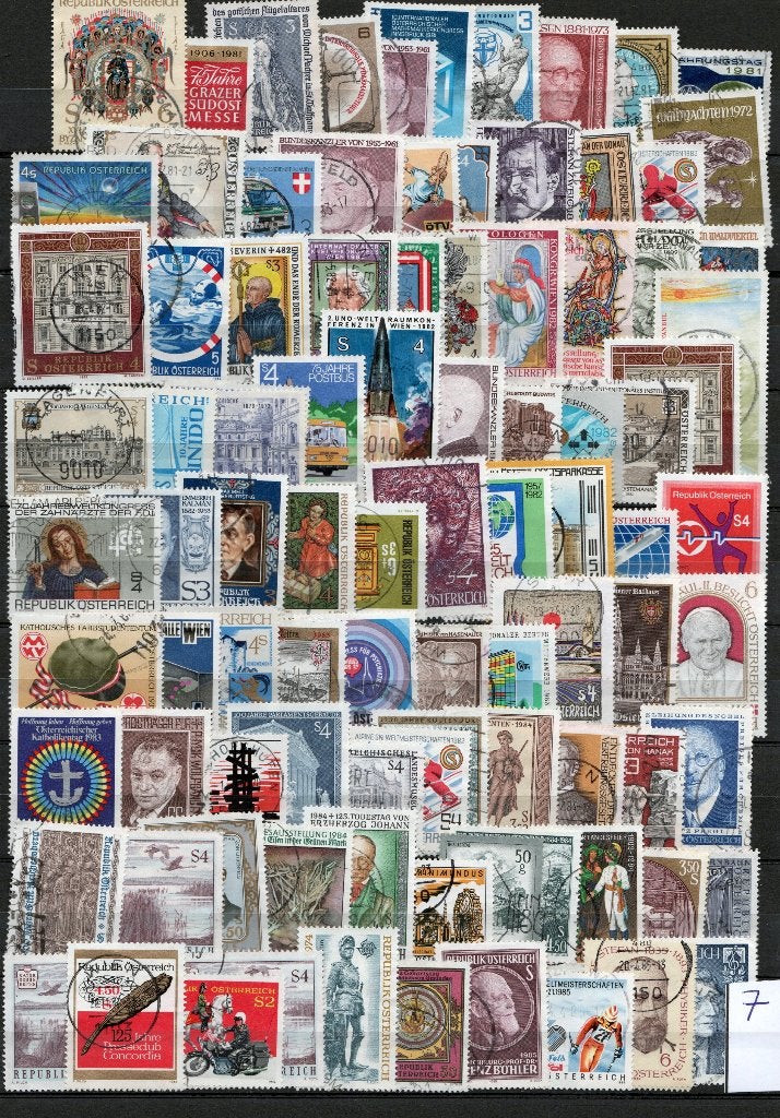 90 zegels Oostenrijk blad 7, Ophalen of Verzenden, Gestempeld