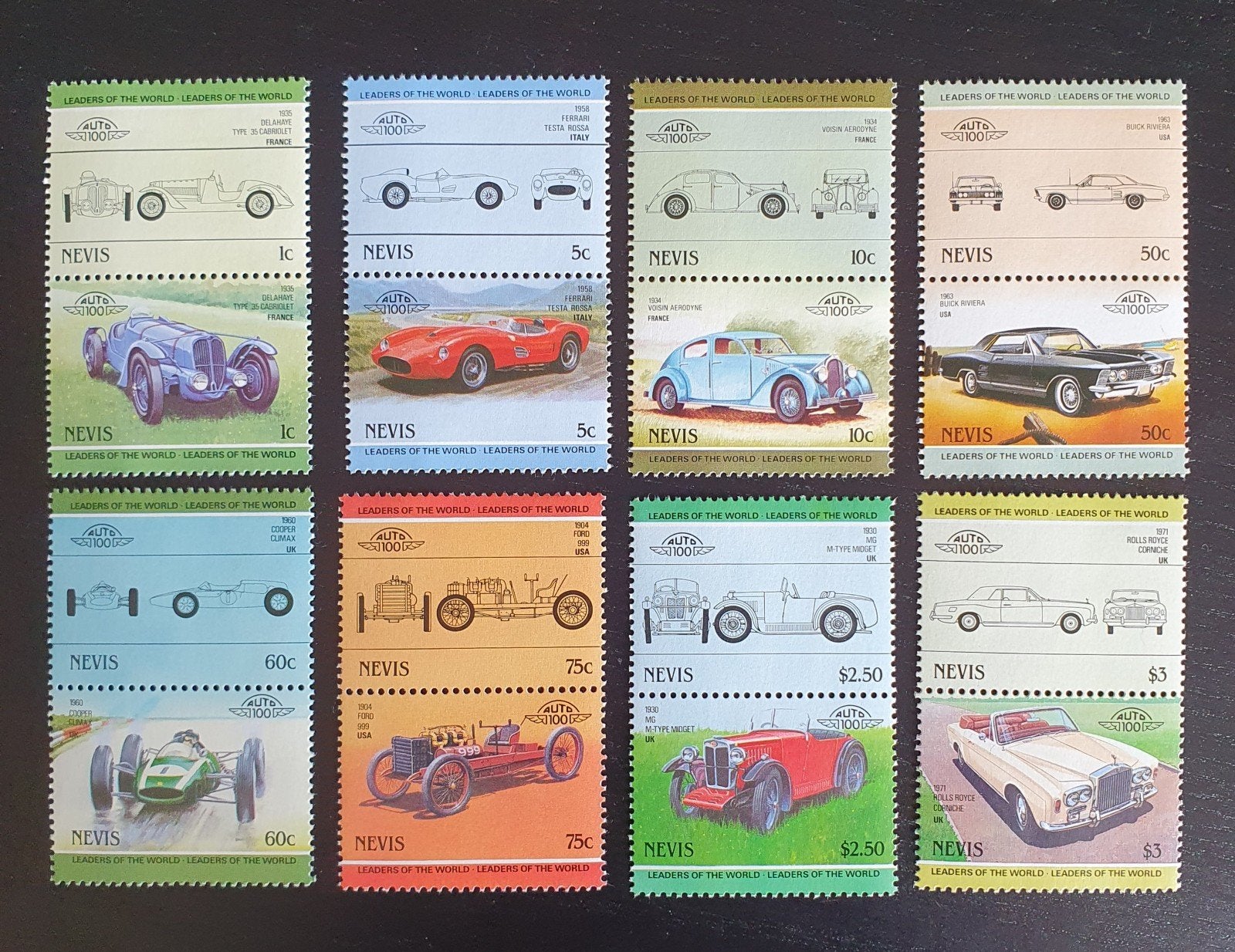 Nevis 1985 Auto Oldtimer Michel 232-247 postfris, Verzenden, Postfris, Auto's