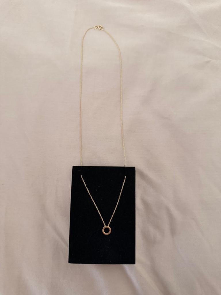 Blush geelgouden ketting met cirkel 42cm, Ophalen of Verzenden, Zo goed als nieuw, Goud
