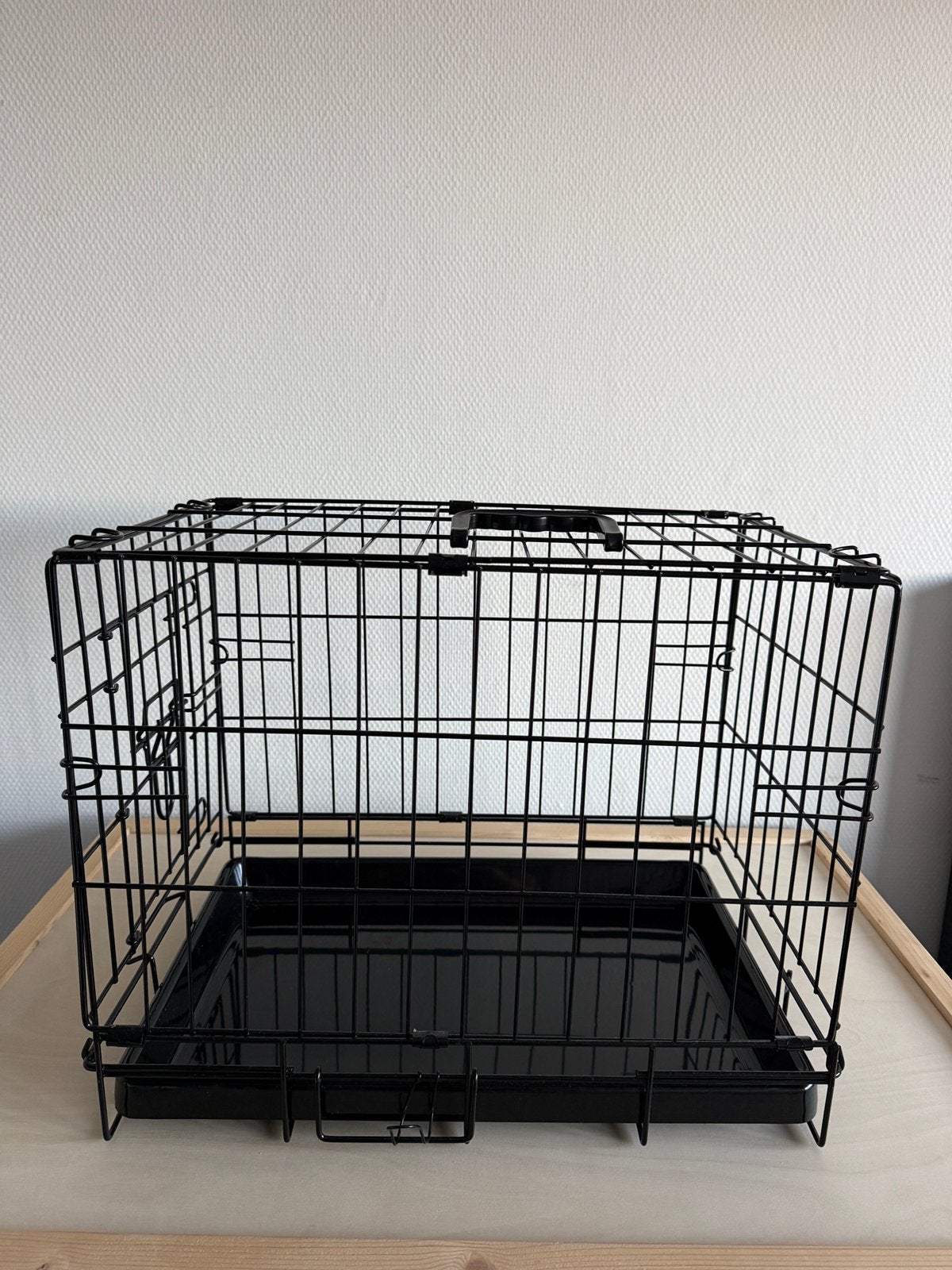 Zwarte bench 47x30x37 cm, Ophalen, Zo goed als nieuw, 110 cm of meer, Minder dan 65 cm