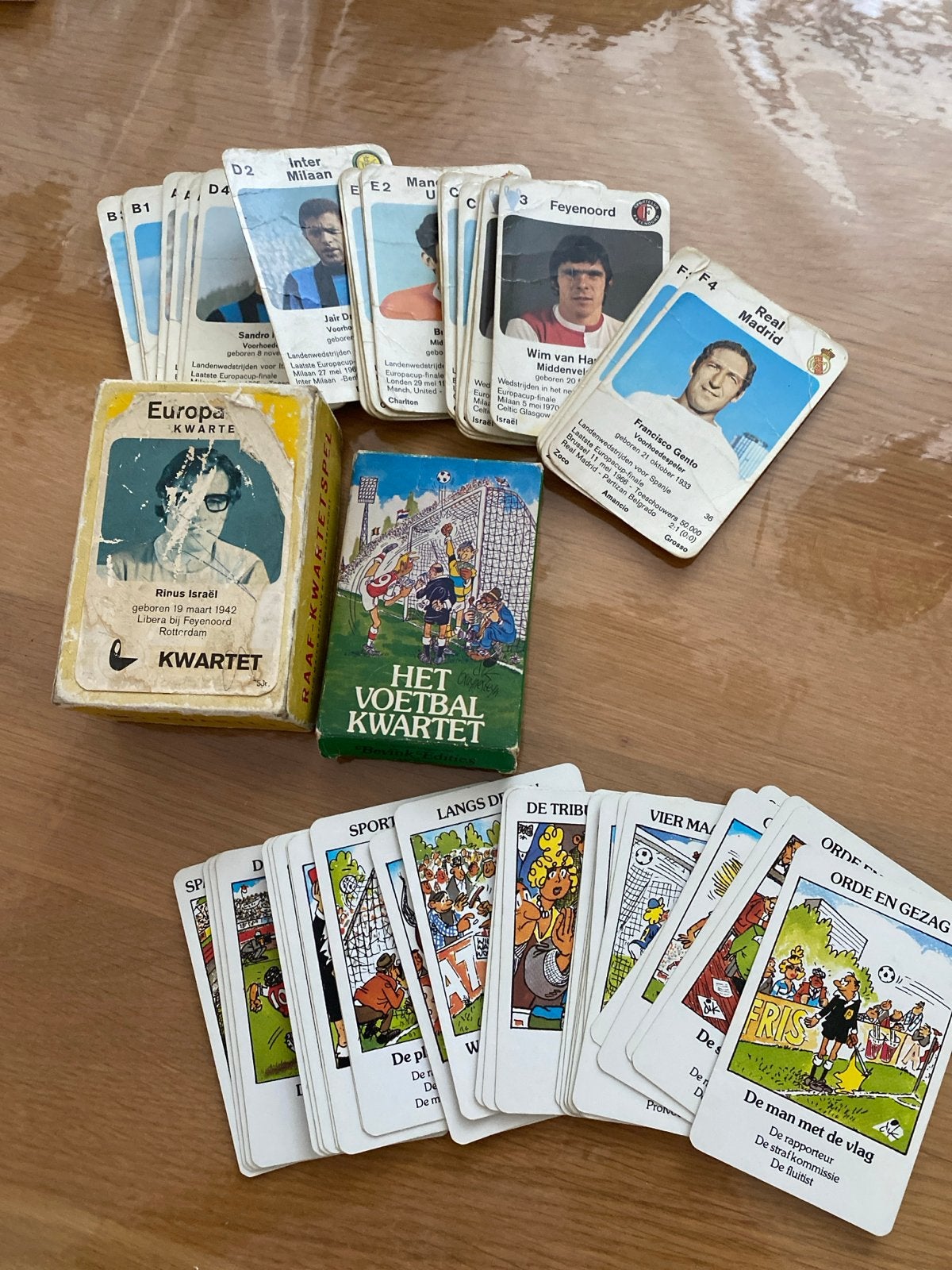 Vintage Voetbal Kwartetspellen - Europa-cup & Het Voetbal, Drie of vier spelers, Ophalen of Verzenden, Gebruikt