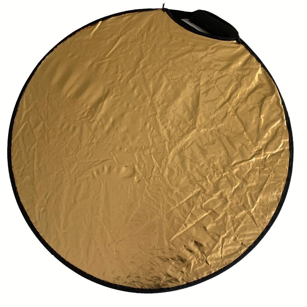 REFLECTIESCHERM goud / wit, diameter ruim 80 cm., Gebruikt, Ophalen of Verzenden, Inclusief draagtas, Achtergrond