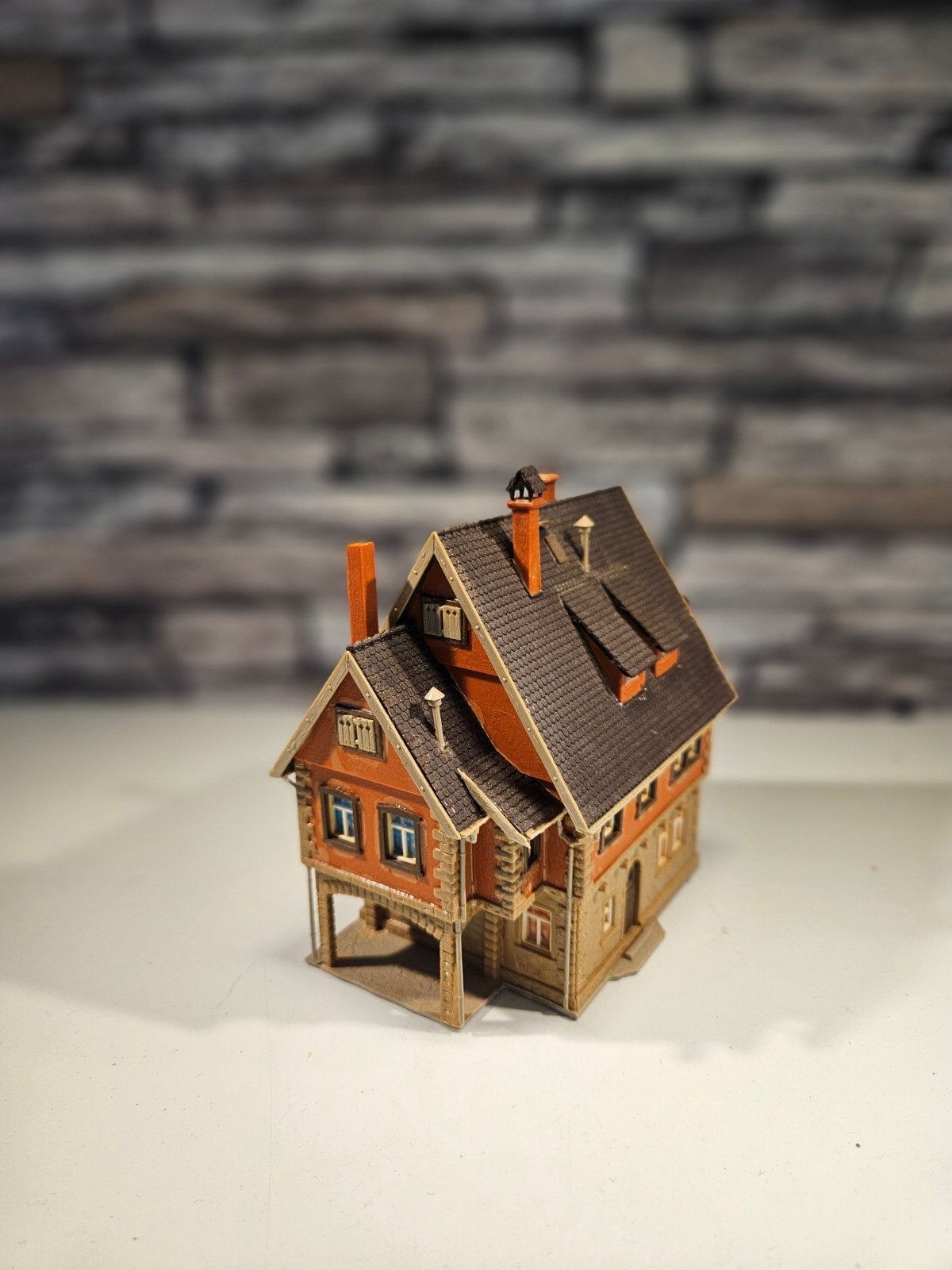 Vakwerkhuis Duits huis N spoor modeltrein 1:160, Overige merken, Gebruikt, Gelijkstroom of Wisselstroom, Brug, Tunnel of Gebouw