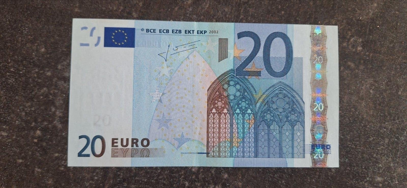 Nederland 20 euro G003 licht gebruikt., Ophalen of Verzenden, Overige landen, 5 euro