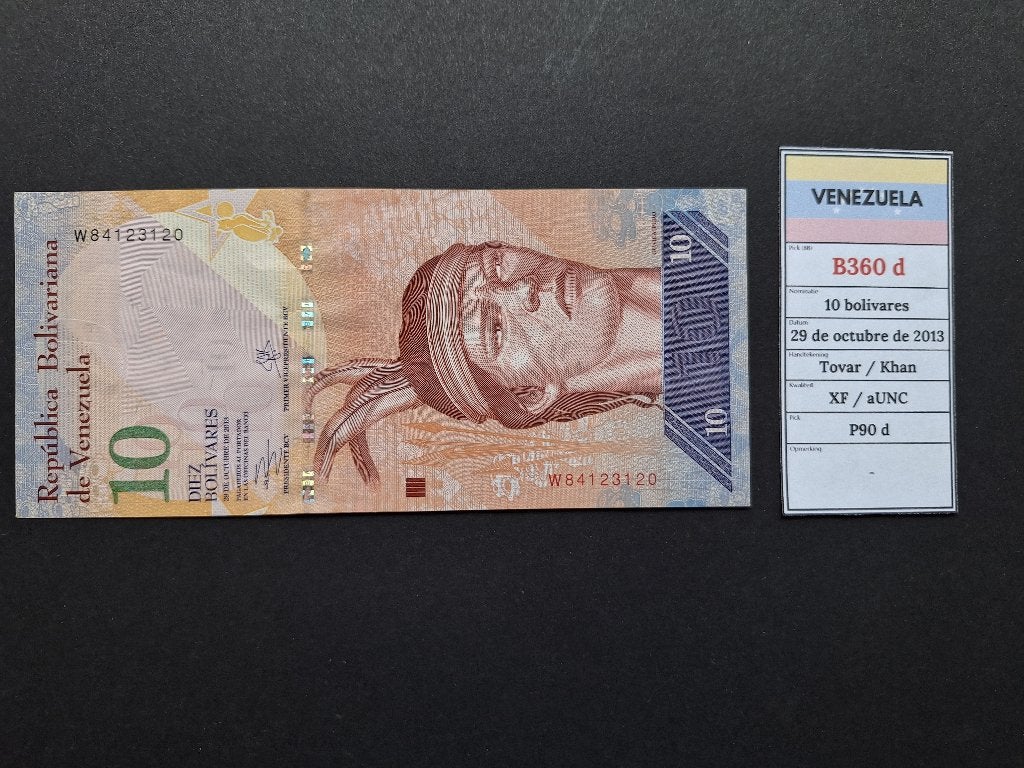 Venezuela 10 bolivares 2013 P90d XF, Verzenden, Zuid-Amerika, Los biljet