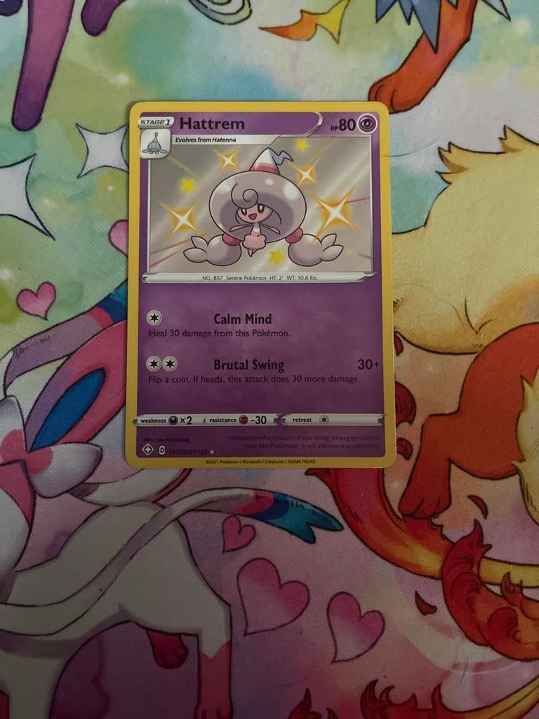 Hattrem (Shiny) Pokémon Kaart - Zo goed als nieuw, Ophalen of Verzenden, Zo goed als nieuw, Losse kaart, Foil