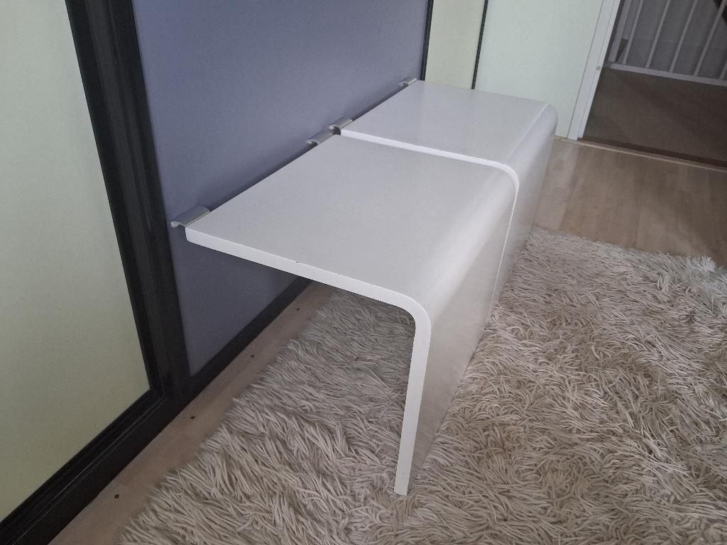 2 Auronde tafeltjes, 34 cm hoog, Ophalen, Eenpersoons, Wit, Zo goed als nieuw