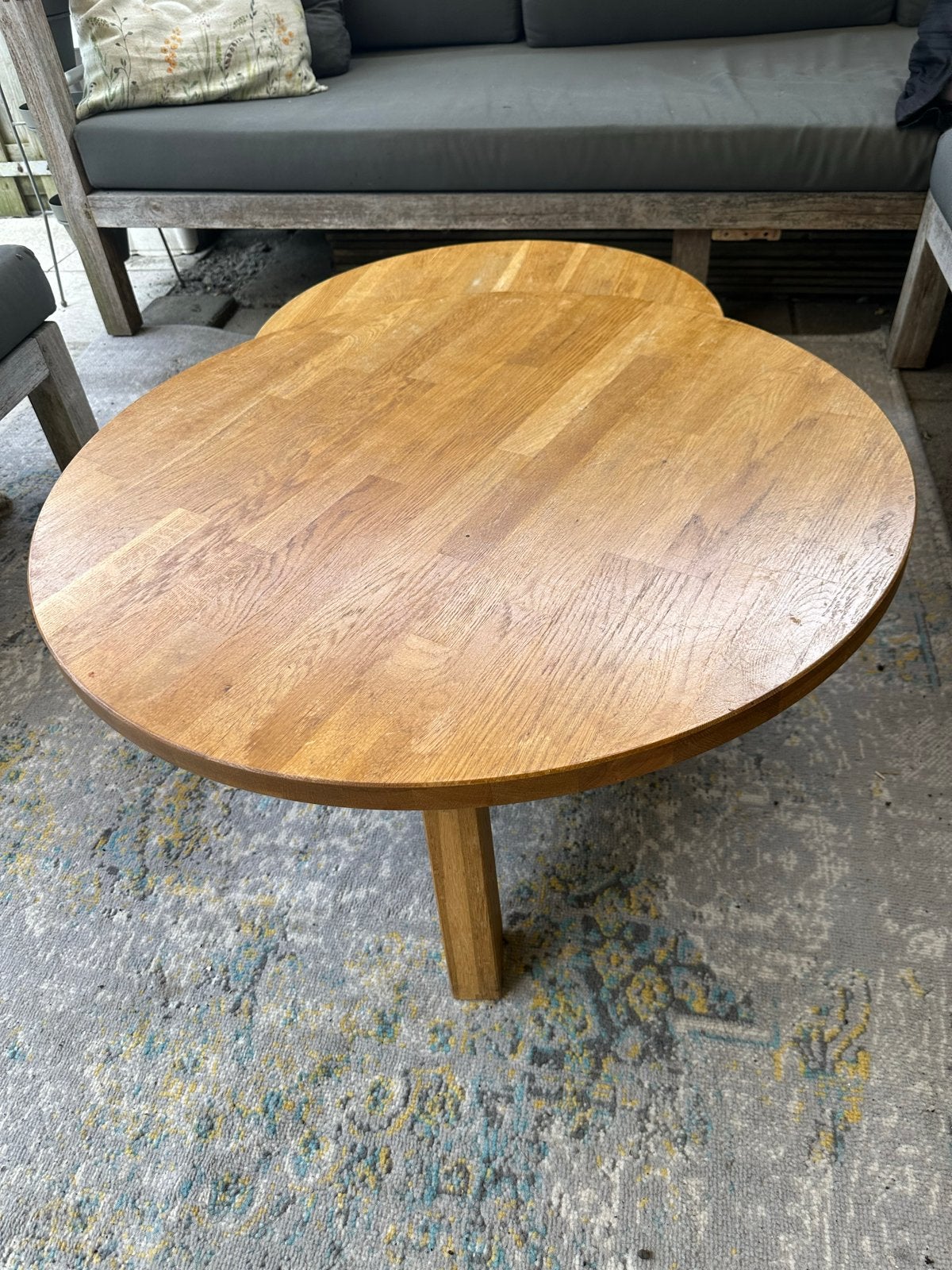 Woood Rhonda salontafel set eikenhout 80 & 60 cm, Huis en Inrichting, Tafels | Salontafels, Ophalen, Gebruikt, 50 tot 100 cm, 5 – 50