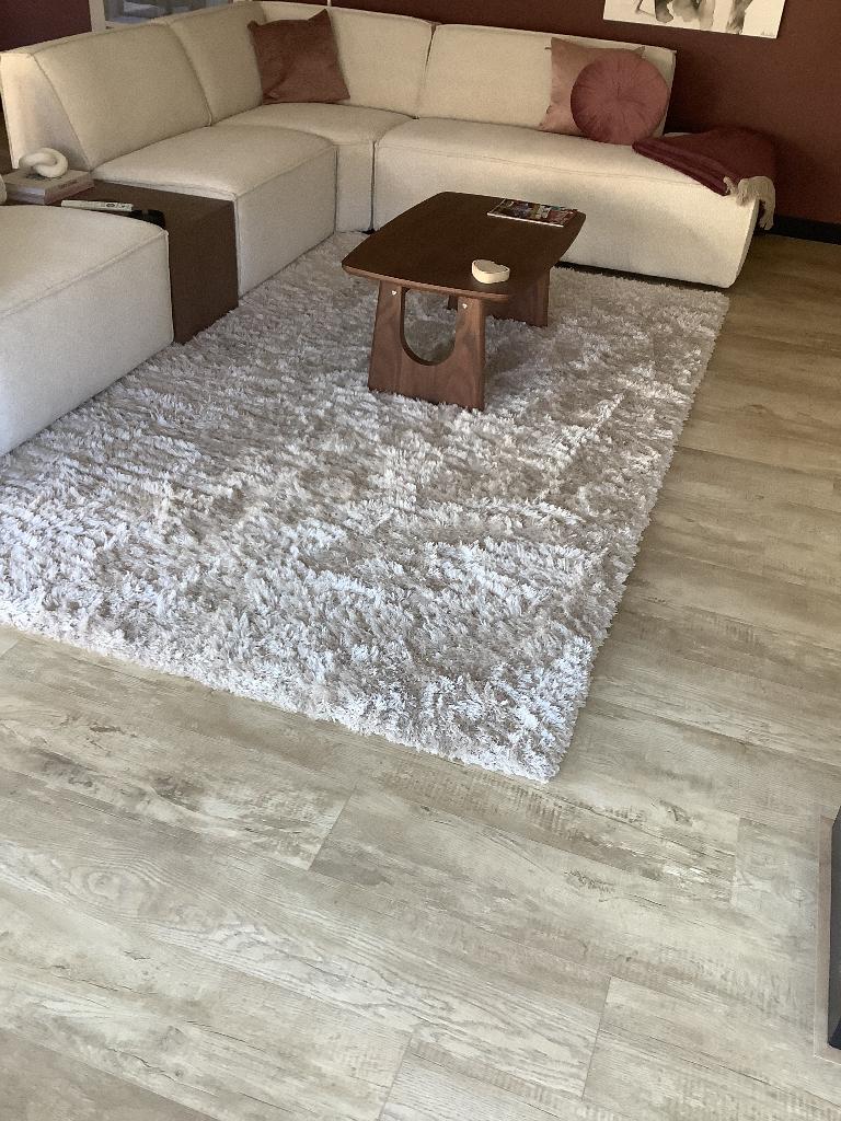 Vloerkleed in off-white kleur, hoogpolig, 200x290 cm, Ophalen, 200 cm of meer, Zo goed als nieuw, 200 cm of meer