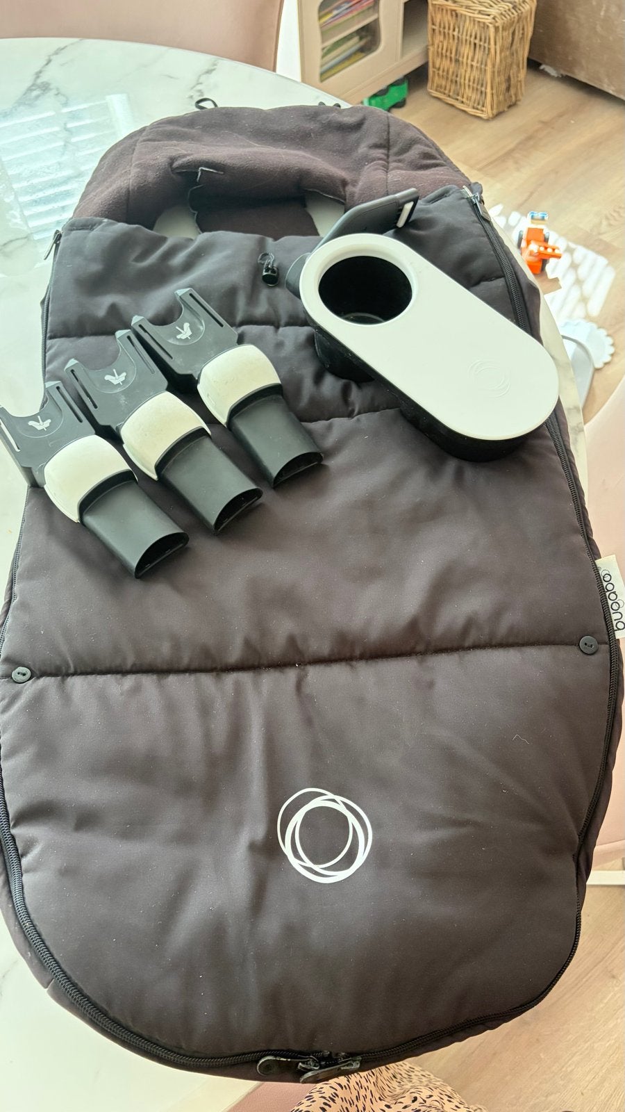 Bugaboo voetenzak met adapters en bekerhouder, Kinderen en Baby's, Kinderwagen, Gebruikt, Bugaboo, Ophalen of Verzenden