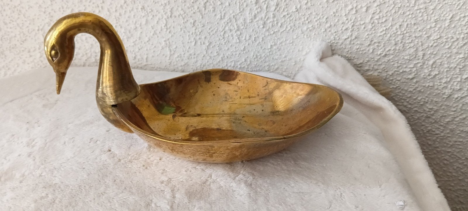 Vintage messing zwanenschaaltje, Ophalen of Verzenden