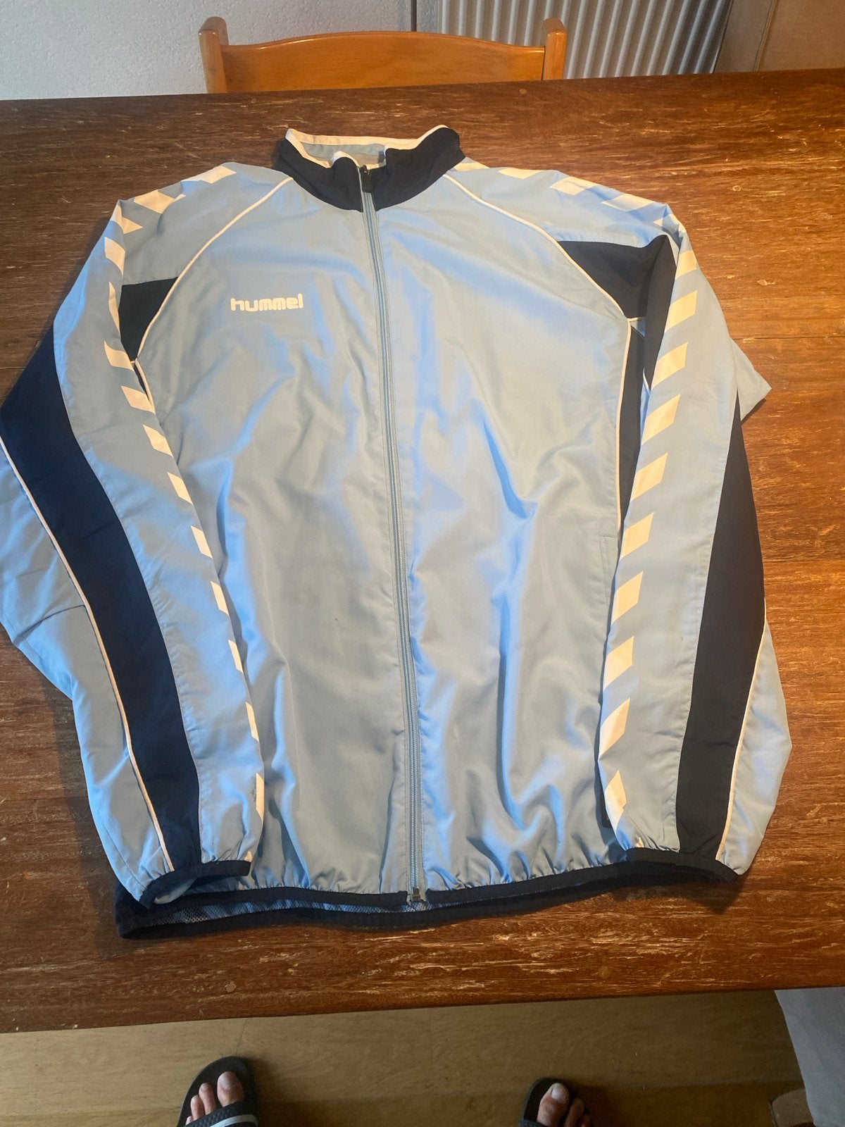 Hummel sportjack - lichtblauw/donkerblauw - maat XXL, Blauw, Overige maten, Ophalen of Verzenden, Gedragen
