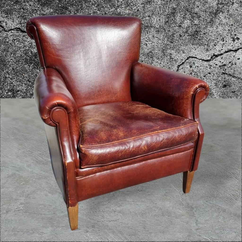 Schapenleren Muylaert fauteuil + BEZORGING GRATIS, Gebruikt, ., Ophalen of Verzenden, .