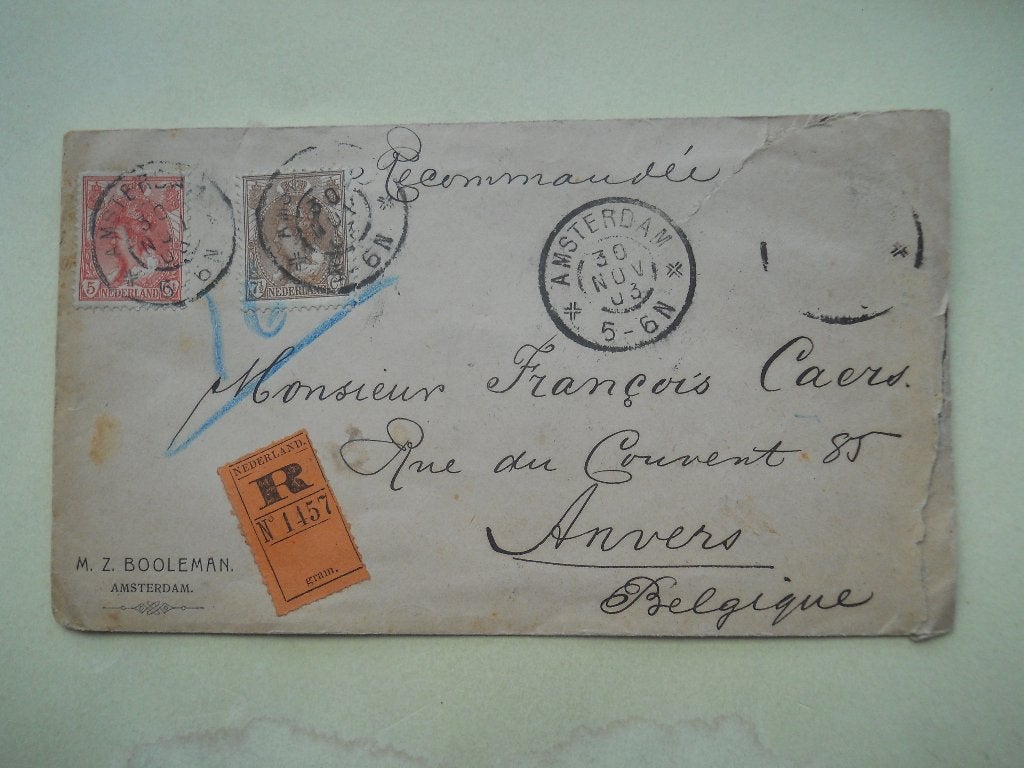 Nederland 1899 Brief Recommandée met strookje en 5 Lakzegels, Ophalen of Verzenden, Brief