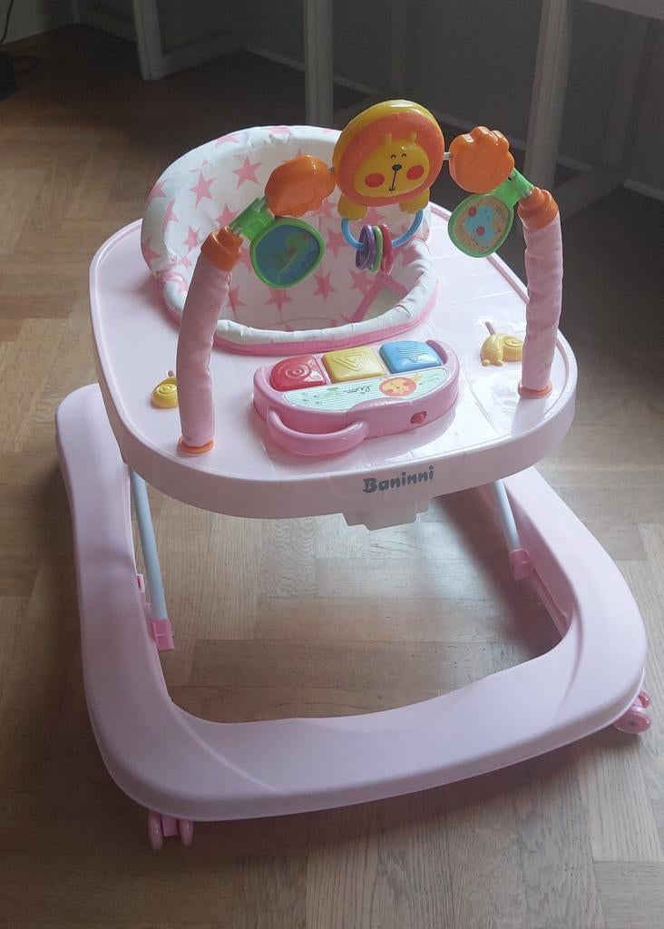 Roze Baninni loopstoel met muziek en speeltjes, Ophalen, Gebruikt, Overige typen, Met geluid