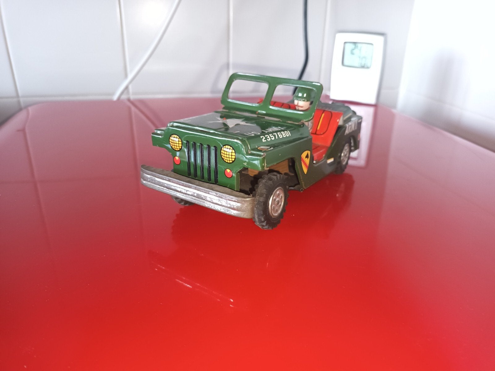 blikken speelgoed. us army leger jeep frictie. Yoneya Japan., Ophalen of Verzenden