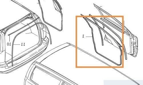 Volvo Rubber portier op deur v70 XC70 links voor V70 P26, XC, Ophalen of Verzenden, Nieuw, Volvo, Deur