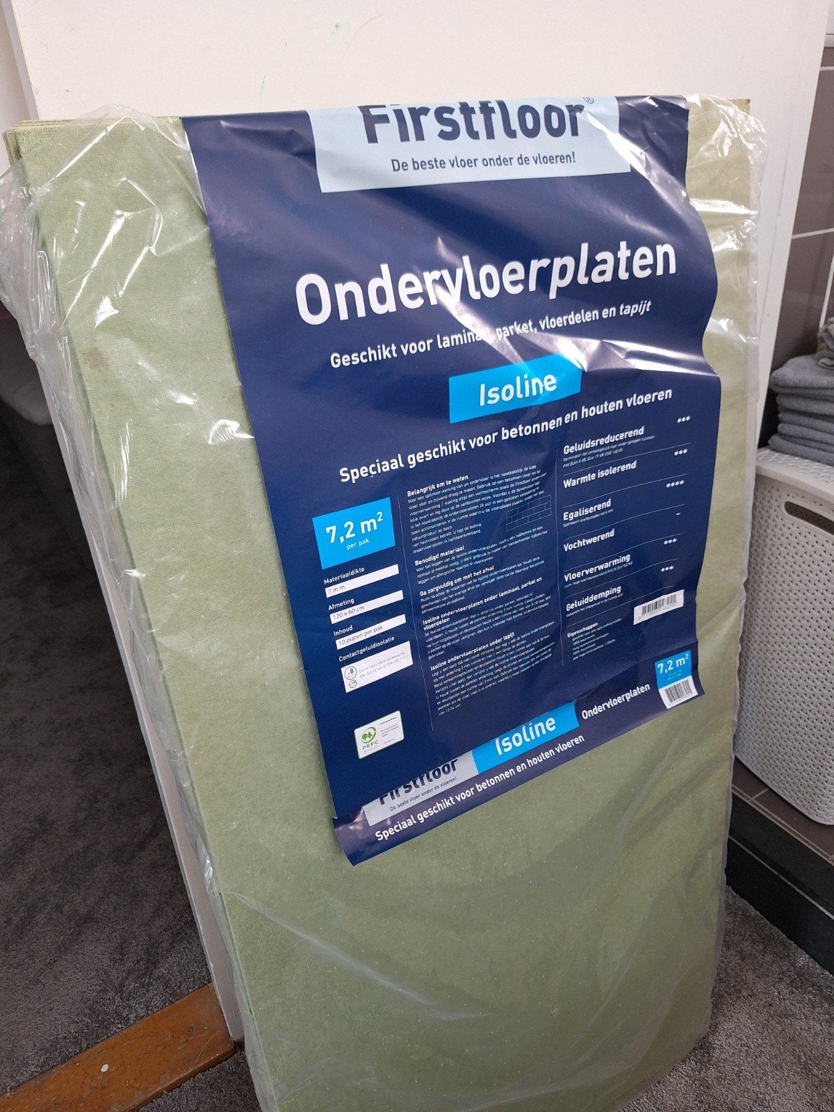 Firstfloor Isoline Ondervloerplaten 7,2 m², Doe-het-zelf en Verbouw, Ophalen, Overige materialen, 30 cm of meer, 50 tot 150 cm