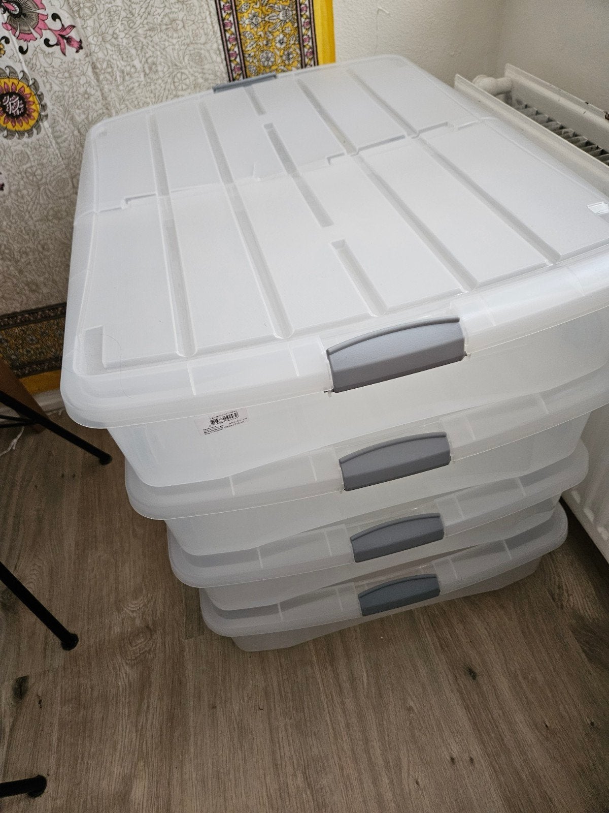 4x Opbergbakken met wieltjes 55x76x16 cm, Doe-het-zelf en Verbouw, Kratten en Dozen, Ophalen, Gebruikt, 60 cm of meer, 50 tot 75 cm