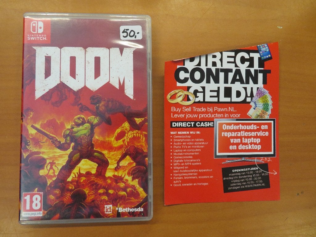 Nintendo Switch Doom | Pawn Eindhoven, Spelcomputers en Games, Ophalen, Gebruikt, Vanaf 18 jaar, Shooter