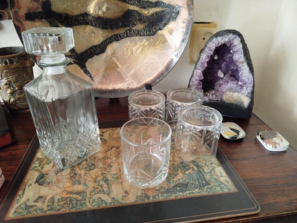 Whiskey Karaf Set met 4 Glazen - Nieuw in Doos, Ophalen of Verzenden
