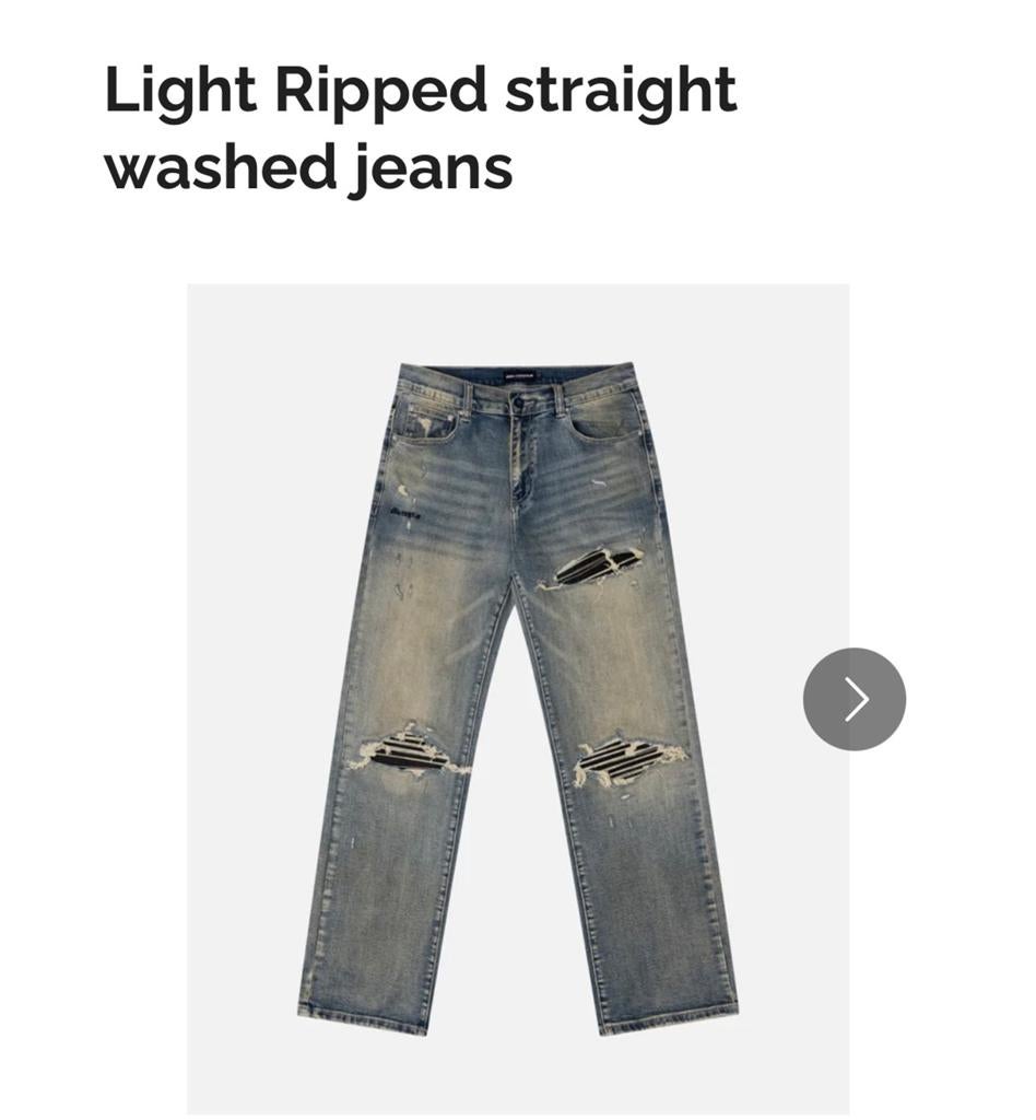 Een tweetje broek (Light Ripped straight washed jeans), Ophalen of Verzenden, Zo goed als nieuw, Blauw, W33 - W34 (confectie 48/50)